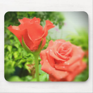 Romantic Rose Flowers Mouse Mat