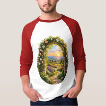 Romantic Rose Garden Arch Mountain Sunrise