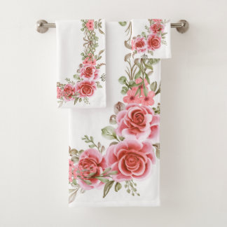 Romantic Rose Garden Bathroom Towel Set