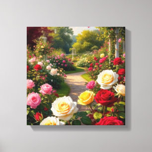 Romantic Rose Garden Path – Cottagecore Wall Art
