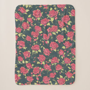 Romantic Rose Garden Sherpa Blanket