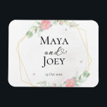Romantic Rose Geometric Wedding Magnet<br><div class="desc">Fall in love with this stunning design. The elegant design combines a soft,  romantic rose pattern with a bold,  modern geometric shape that perfectly captures the essence of your special day.</div>