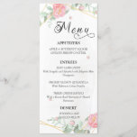 Romantic Rose Geometric Wedding Menu<br><div class="desc">Fall in love with this stunning design. The elegant design combines a soft,  romantic rose pattern with a bold,  modern geometric shape that perfectly captures the essence of your special day.</div>