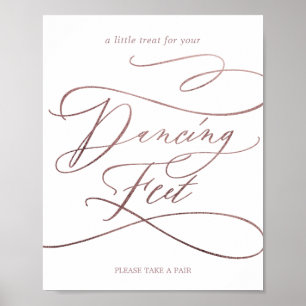 Romantic Rose Gold Calligraphy Dancing Feet Sign