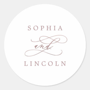 Romantic Rose Gold Calligraphy Envelope Seals