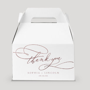 Romantic Rose Gold Calligraphy Thank You Wedding Favour Box