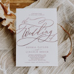 Romantic Rose Gold Calligraphy The Wedding Of Invitation<br><div class="desc">This romantic rose gold calligraphy flourish wedding invitation is perfect for a simple wedding. The modern classic design features fancy swirls and whimsical flourishes with gorgeous elegant hand lettered faux rose gold foil typography. Please Note: This design does not feature real rose gold foil. It is a high quality graphic...</div>