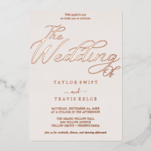 Romantic Rose Gold Foil Blush All-in-One Wedding