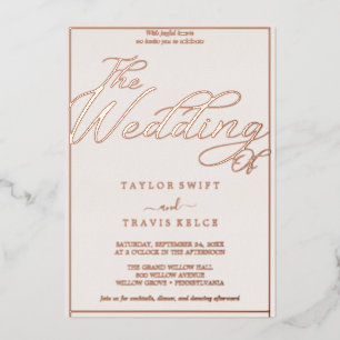 Romantic Rose Gold Foil & Blush Frame Wedding