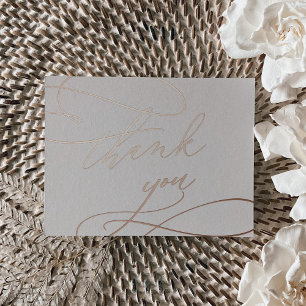 Romantic Rose Gold Foil   Blush Thank You Card