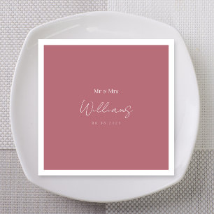 Romantic Rose Gold Mr & Mrs Wedding Napkin