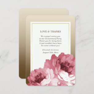 Romantic Rose Gold Thank You Anniversary Cards