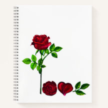 Romantic Rose LOVE Notebook - Unique Hand-Painted