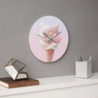 Romantic Rose: Miss Meow Pink Ice Cream Cone Art