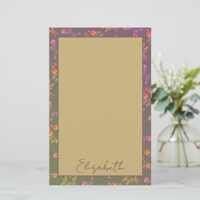 Romantic Rose Personal Stationery (Standing Front)