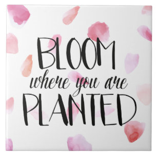 Romantic Rose Petals Bloom Tile