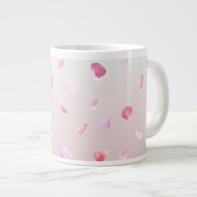 Romantic Rose Petals Large Coffee Mug (Front Right)