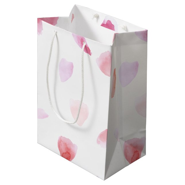 Romantic Rose Petals Medium Gift Bag (Front Angled)
