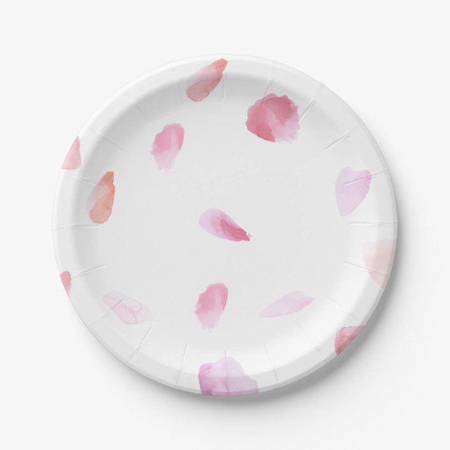 Romantic Rose Petals Paper Plate (Front)