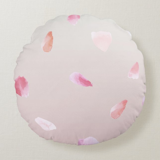 Romantic Rose Petals Round Cushion (Front)