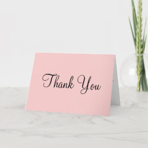 Romantic Rose Pink Blue Wedding Thank You Card