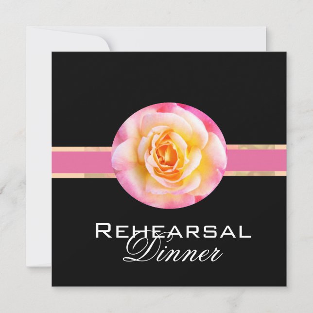 Romantic Rose  Rehearsl Dinner Invitation (Front)