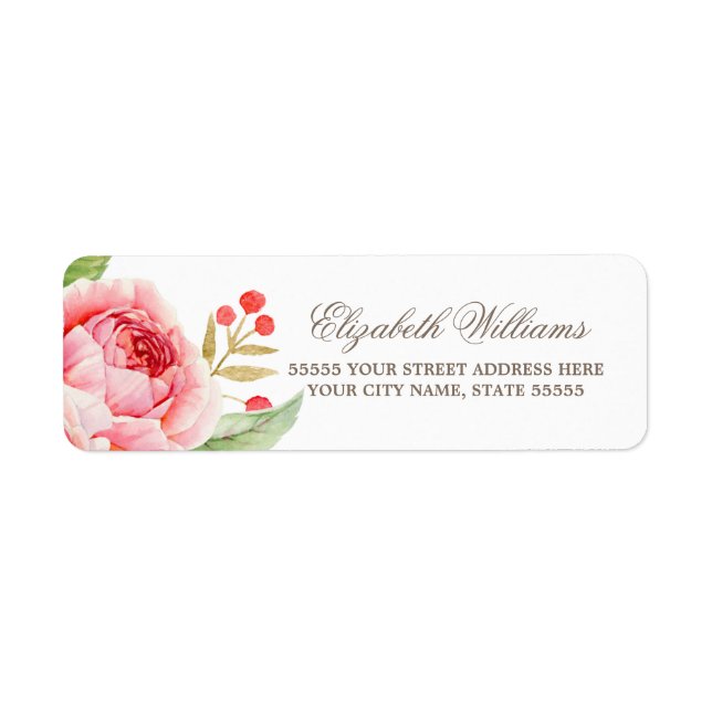 Romantic Rose Return Address Labels (Front)