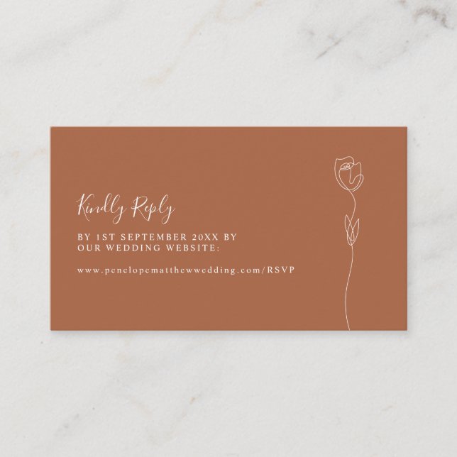 Romantic Rose Website RSVP  Enclosure Card (Front)