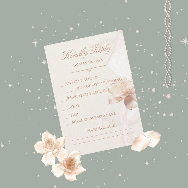 Romantic Rose Wedding RSVP Cards (Creator Uploaded)