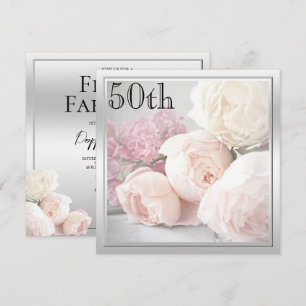 Romantic Roses 50th Birthday Party Invitation