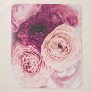 Romantic roses bouquet: vintage branding. sherpa blanket