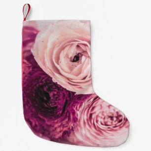 Romantic roses bouquet: vintage branding. small christmas stocking
