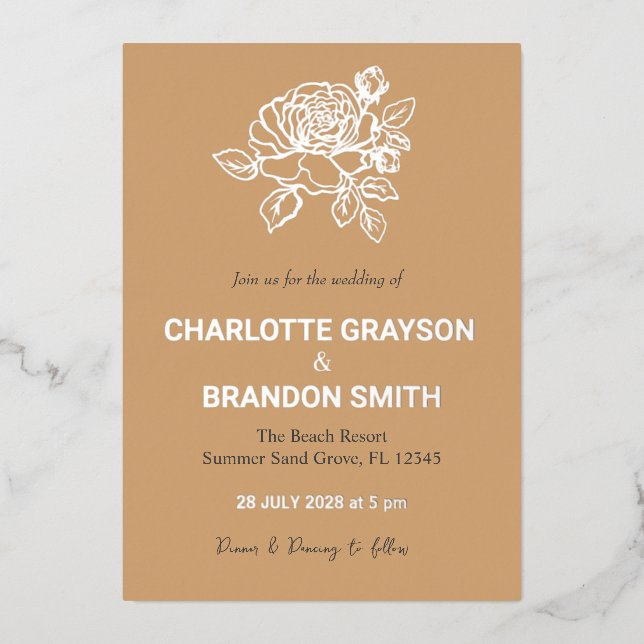 Romantic Roses Floral Wedding  (Front)