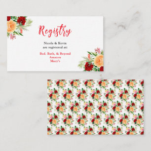 Romantic Roses Floral Wedding Registry Enclosure Card