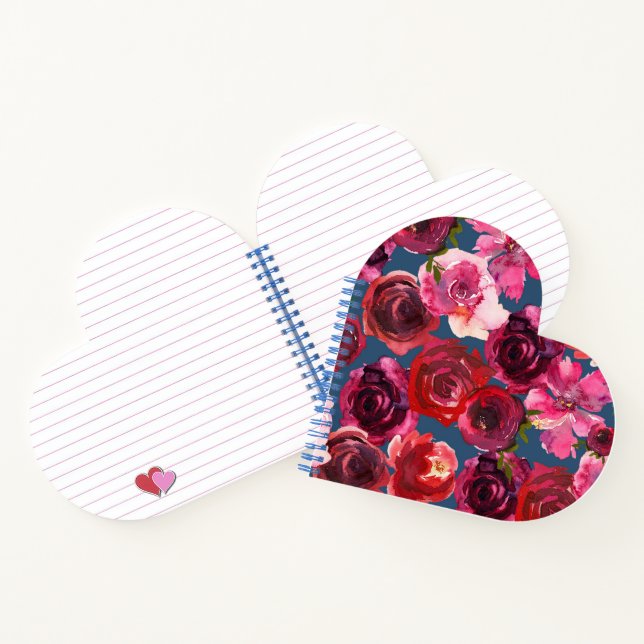 Romantic Roses Heart Notebook (Inside)