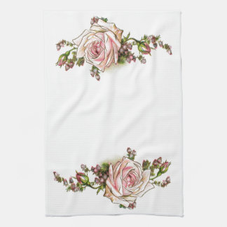 Romantic Roses Rosebuds Elegant Vintage Victorian Tea Towel