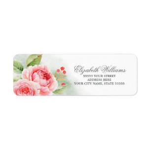 Romantic Roses Watercolor Return Address Labels