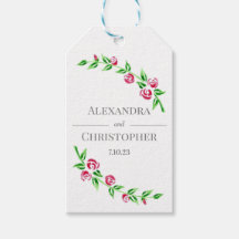 Romantic Roses Wedding Favour Tag