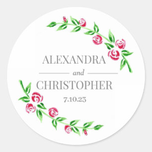 Romantic Roses Wedding Stickers