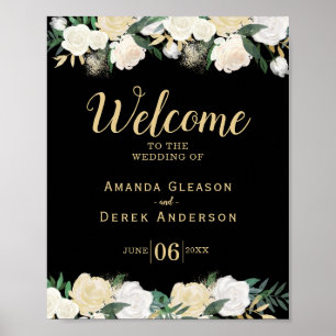 Romantic Roses Wedding Theme Welcome Sign 8x10
