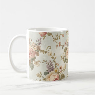 Romantic Roses & Wildflowers Vintage Garland Coffee Mug