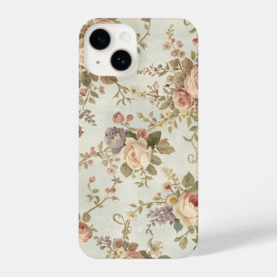 Romantic Roses & Wildflowers Vintage Garland iPhone 14 Case