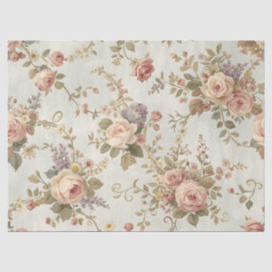 Romantic Roses & Wildflowers Vintage Garland Tissue Paper