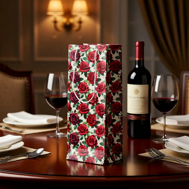 Romantic Roses Wine Gift Bag (Creator Uploaded)