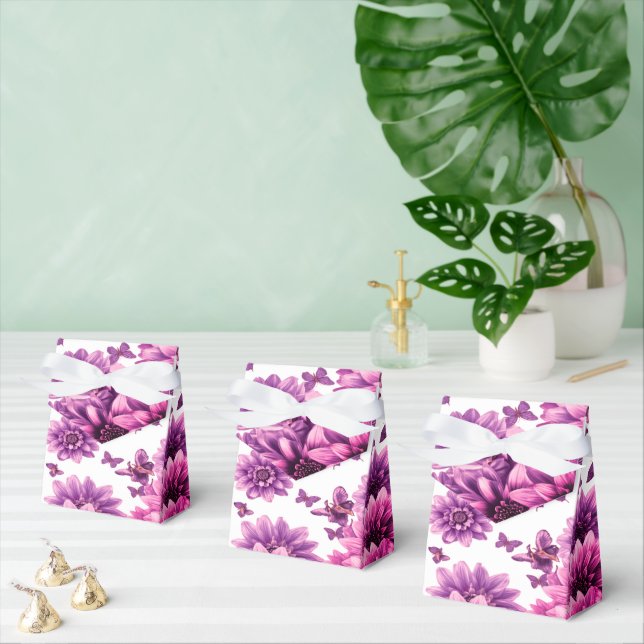 Romantic Rosy Floral Favour Box (Multiple)