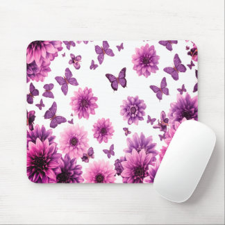 Romantic Rosy Floral Mouse Mat