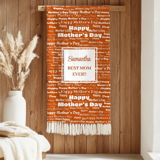 Romantic Rust Typography Mother’s Day Gift for Mom Sherpa Blanket (Romantic Rust Typography Mother’s Day Gift for Mom Sherpa Blanket)