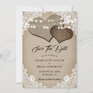 Romantic Rustic Country Shabby Chic Wedding Save The Date