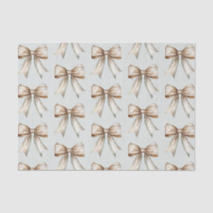 Romantic Rustic Green White Gold Bow Wedding Tissue Paper