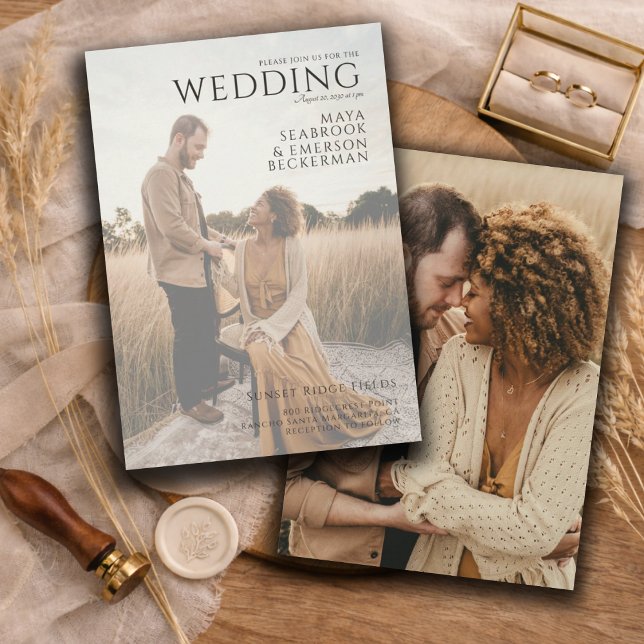 Romantic Rustic Photo Wedding Invitation (Creator Uploaded)